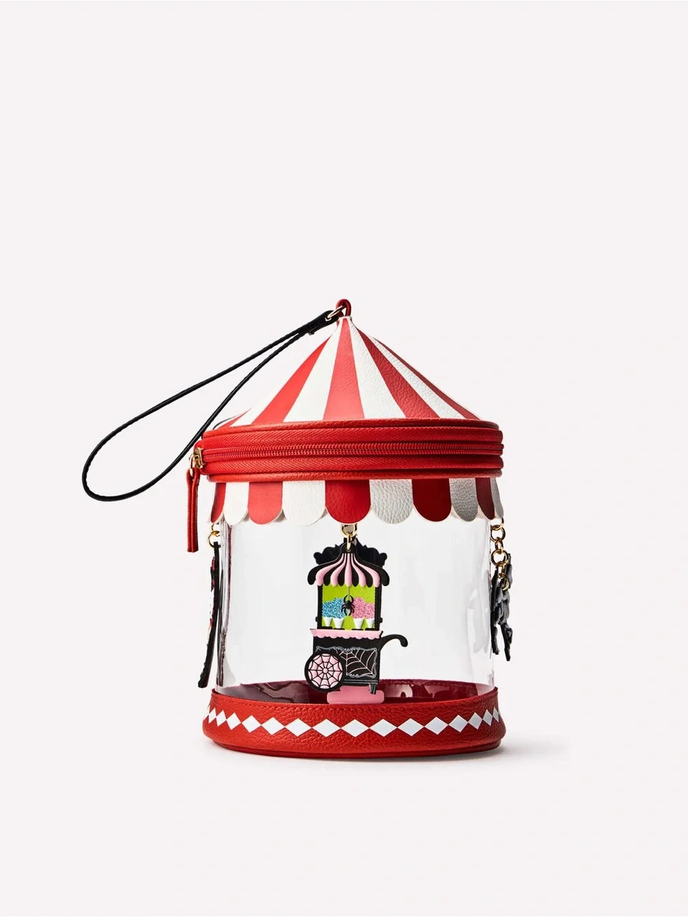 Red White Carousel Wristlet Bag Bath & body Works Halloween NWT